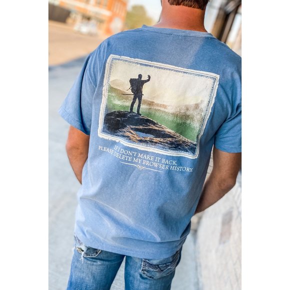 NWT Live Oak Brand Off The Map Delete My Browser History Funny Graphic Tee - Picture 1 of 2